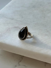 Load image into Gallery viewer, Vintage Black Onyx Sterling Silver Ring Size 7.25
