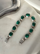 Load image into Gallery viewer, Vintage Malachite Sterling Silver Bracelet 7”
