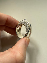 Load image into Gallery viewer, Modernist Sterling Silver CZ Ring Size 8.5
