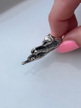 Load image into Gallery viewer, Hanging Panther Sterling Silver Chunky Vintage Pendant
