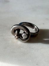 Load image into Gallery viewer, Sterling Silver &amp; 14k Gold Knot Ring Size 7.75
