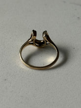 Load image into Gallery viewer, Diamond Chip Horseshoe 10k Gold Ring Size 5.5
