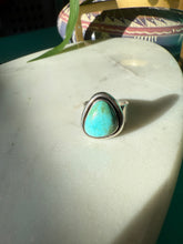 Load image into Gallery viewer, Turquoise Chunky Sterling Silver Ring Size 7
