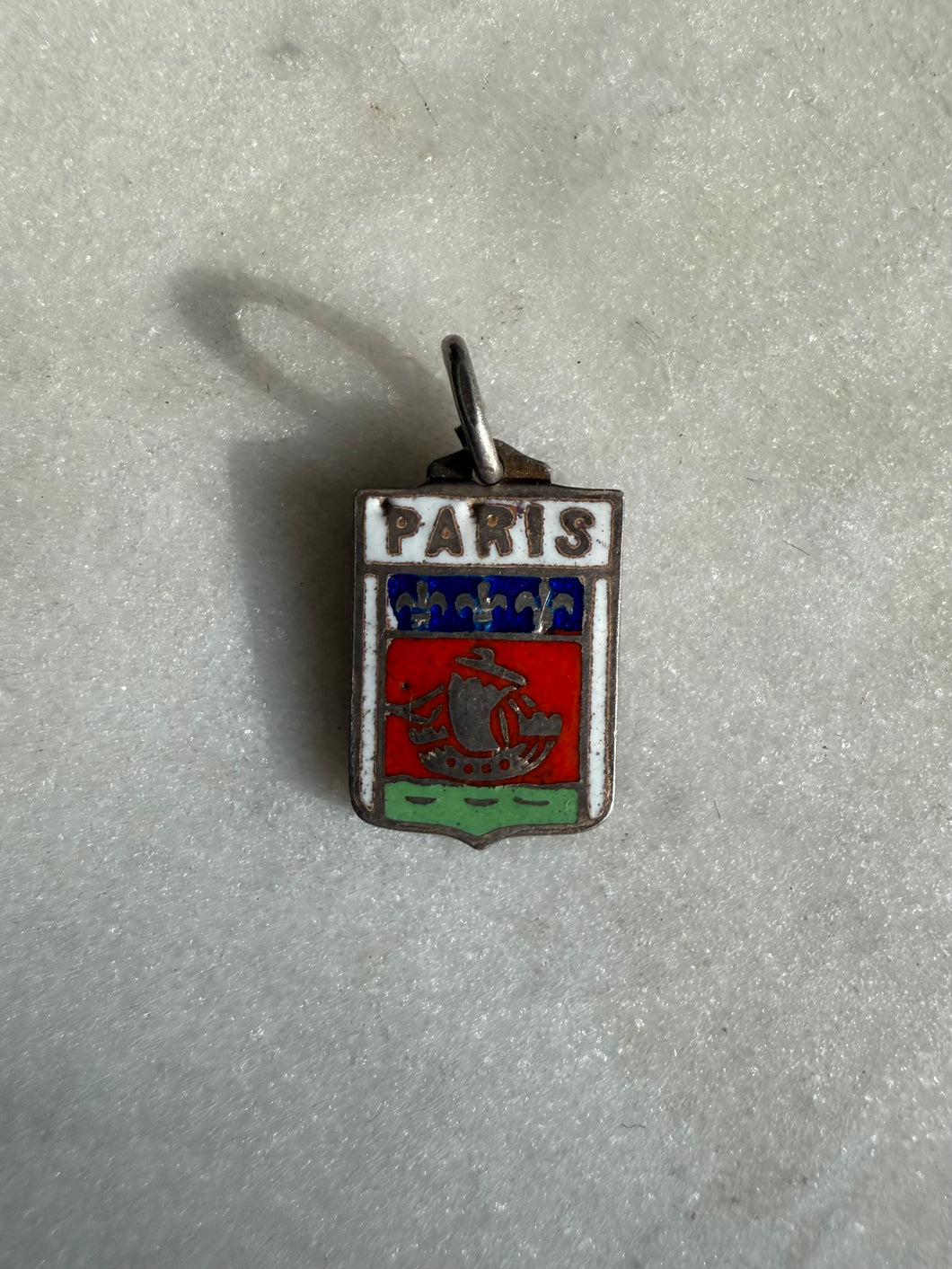 Vintage Enamel Paris Sterling Silver Charm