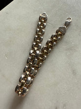 Load image into Gallery viewer, Italian Two-Toned Panther Link Sterling Silver Bracelet 7.25”
