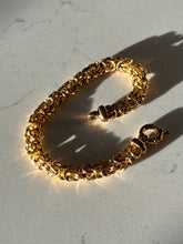 Load image into Gallery viewer, Italian Byzantine Gold Vermeil Sailor Clasp Bracelet 8”
