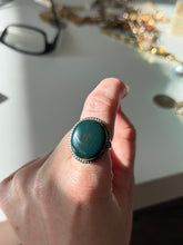 Load image into Gallery viewer, Vintage Bloodstone Sterling Silver Ring Size 8
