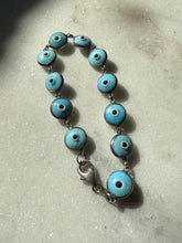 Load image into Gallery viewer, Evil Eye Sterling Silver Bracelet 7.25”
