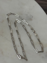 Load image into Gallery viewer, Rhodium Plated Sterling Silver Paper Clip Chain 18.5”
