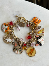 Load image into Gallery viewer, Lunch at The Ritz "A Cat's Life" Charm Bracelet 7.75”
