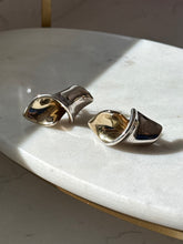 Load image into Gallery viewer, Two-Tone Sterling Silver Omega Back Earrings
