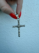 Load image into Gallery viewer, Vintage Solid Sterling Bamboo Cross Pendant
