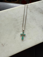Load image into Gallery viewer, Sterling Silver Cross Necklace 17”
