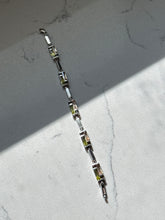 Load image into Gallery viewer, Multistone Sterling Silver Bracelet 7.25”
