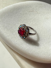 Load image into Gallery viewer, Vintage Flower Halo Sterling Silver Ring Size 5.75
