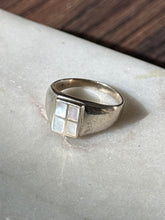 Load image into Gallery viewer, Vintage Mother of Pearl Inlay Sterling Silver Ring Size 9.5

