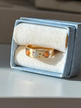 Load image into Gallery viewer, Antique 18k Yellow Gold Old Mine Cut &amp; Coral Ring Size 4.75
