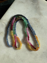 Load image into Gallery viewer, Multicolor Natural Sapphire Beaded Necklace w/ 14k Gold Clasp 22”

