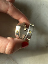 Load image into Gallery viewer, Mexico Sterling Silver &amp; Brass Hoop Earrings
