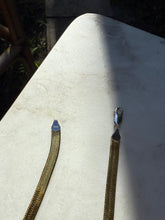 Load image into Gallery viewer, Two-Tone Reversible Sterling Silver Gold Vermeil Herringbone Chain 15.5”
