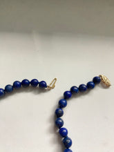 Load image into Gallery viewer, Lapis Beaded Strand 14k Yellow Gold Necklace
