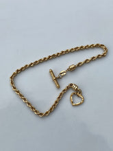 Load image into Gallery viewer, Heart Toggle 14k Gold Rope Bracelet
