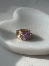 Load image into Gallery viewer, Purple Glass Gold Vermeil Ring Size 5
