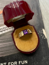 Load image into Gallery viewer, Channel Set Amethyst Vintage 14k Gold Ring
