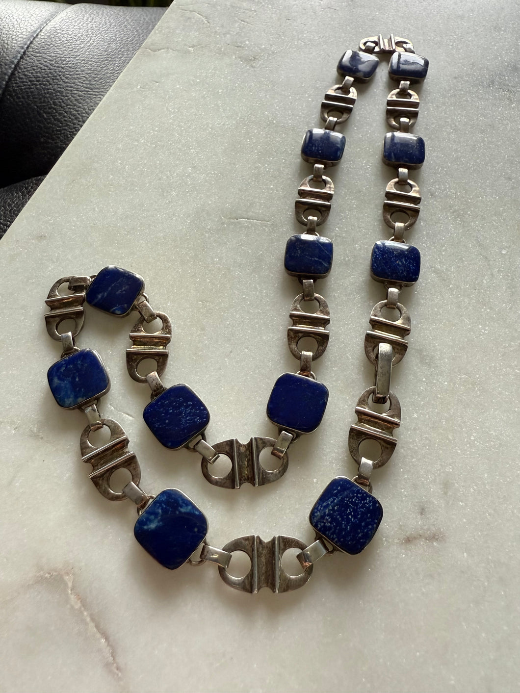 Vintage Lapis 950 Silver Chain 18”