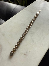 Load image into Gallery viewer, Italian Two-Toned Panther Link Sterling Silver Bracelet 7.25”
