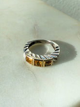 Load image into Gallery viewer, Italian Citrine Sterling Silver &amp; 18k Gold Ring Size 7
