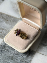 Load image into Gallery viewer, y2k Red Glass Gold Vermeil Ring Size 9.5
