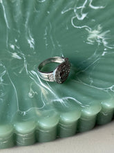 Load image into Gallery viewer, Iced Sterling Silver Buckle Ring Size 5
