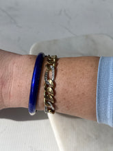 Load image into Gallery viewer, Vintage Blue Enamel Sterling Silver Bangle Bracelet
