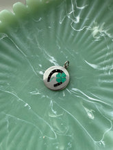 Load image into Gallery viewer, Horseshoe &amp; Four Leaf Clover Enamel Sterling Silver Charm
