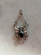 Load image into Gallery viewer, Vintage Black Onyx Spider Sterling Silver Charm
