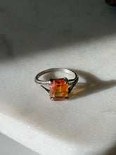 Load image into Gallery viewer, Orange Glass Sterling Silver Ring Size 7.25
