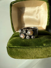 Load image into Gallery viewer, Pearl &amp; CZ Sterling Silver Ring Size 6.5
