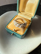 Load image into Gallery viewer, Chain Link Zircon Sterling Silver Ring Size 7.5
