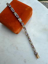 Load image into Gallery viewer, Amethyst Gold Vermeil Tennis Bracelet 6.75”

