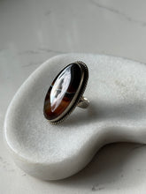 Load image into Gallery viewer, Vintage Agate Sterling Silver Ring Size 7.5
