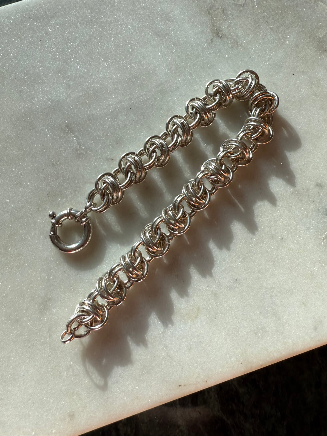 Sailor Bolt Clasp Sterling Silver Chunky Bracelet 7”
