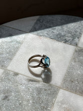 Load image into Gallery viewer, Vintage Blue Sterling Silver Ring Size 5.25
