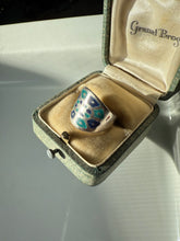 Load image into Gallery viewer, Blue Enamel Sterling Silver Ring Size 6.5
