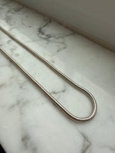 Load image into Gallery viewer, Vintage Rounded Snake Link Sterling Silver Chain 20”
