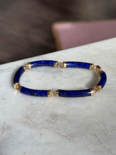 Load image into Gallery viewer, Lapis 14k Yellow Gold Bracelet 7.25”
