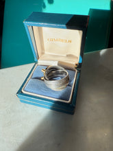 Load image into Gallery viewer, Vintage Blue Topaz Sterling Silver &amp; Brass Ring Size 8
