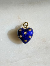 Load image into Gallery viewer, Blue Enamel 18k Gold Heart Charm
