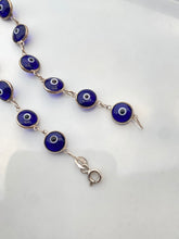 Load image into Gallery viewer, Blue Protection Eye Sterling Silver Bracelet
