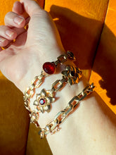 Load image into Gallery viewer, Red Czech Glass 1/20 10k Gold Filled Bracelet 7”
